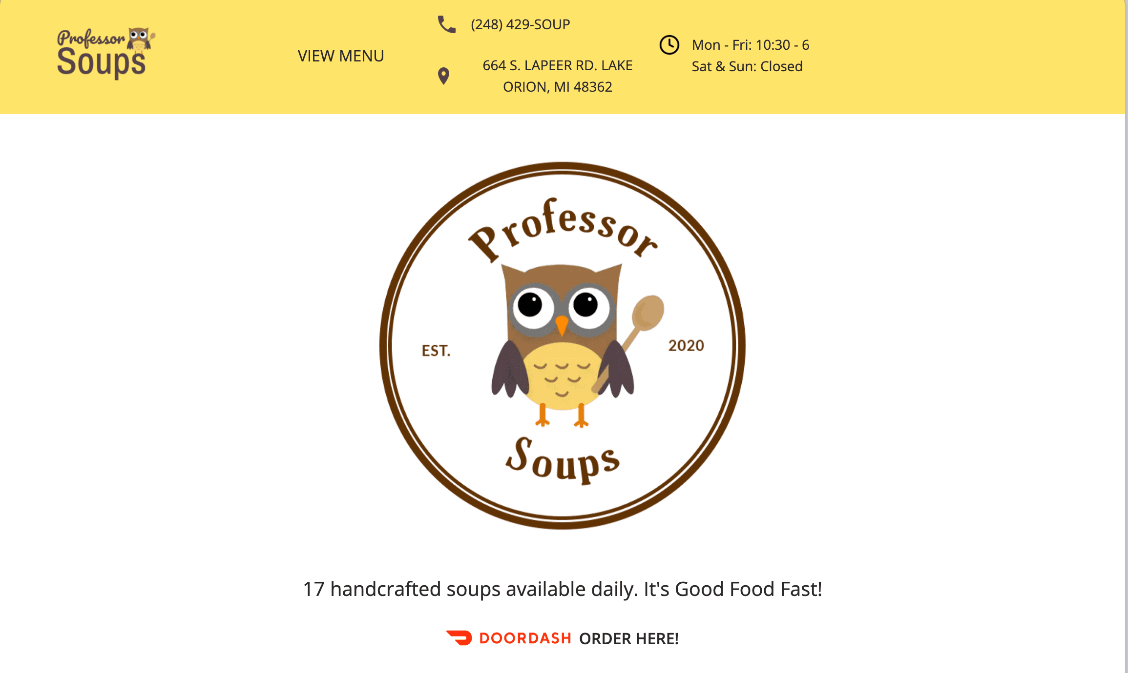 Screenshot of Professor Soups